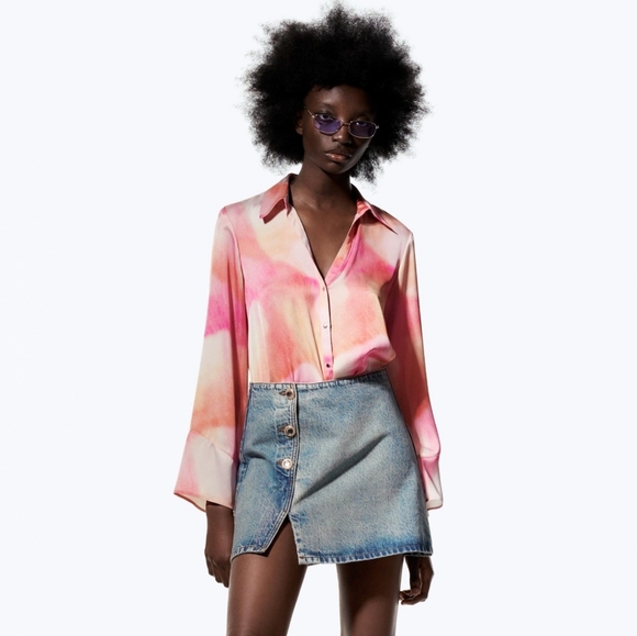 Zara Tie Die Print Blouse - Picture 5 of 6